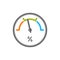 Flat icon of hygrometer isolated vector illustration. Logo device for measuring humidity