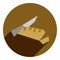 flat icon, knife with bread