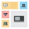 Flat Icon Laptop Set Of Notebook, Display, Technology And Other Vector Objects. Also Includes Monitor, Notebook, PC