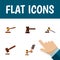 Flat Icon Lawyer Set Of Government Building, Court, Hammer And Other Vector Objects. Also Includes Court, Hammer
