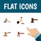 Flat Icon Lawyer Set Of Law, Defense, Hammer And Other Vector Objects. Also Includes Legal, Courthouse, Law Elements.