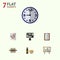 Flat Icon Lifestyle Set Of Beer With Chips, Boardroom, Whiteboard And Other Vector Objects. Also Includes Clock, Chips