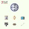 Flat Icon Lifestyle Set Of Boardroom, Bureau, Watch And Other Vector Objects. Also Includes Bed, Desk, Bedroom Elements.
