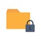 Flat icon locked folder with padlock