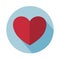 Flat icon, logo heart with shadow. Vecror