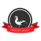 Flat icon Muscovy Duck with the name