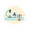 Flat icon of objects chemical laboratory