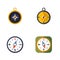 Flat Icon Orientation Set Of Compass, Navigation, Instrument And Other Vector Objects. Also Includes Measurement