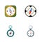 Flat Icon Orientation Set Of Instrument, Magnet Navigator, Measurement Dividers And Other Vector Objects. Also Includes