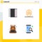 Flat Icon Pack of 4 Universal Symbols of accordion, school, music, spa, mobile