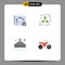 Flat Icon Pack of 4 Universal Symbols of app, recycle, technology, cycle, hood