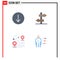 Flat Icon Pack of 4 Universal Symbols of arrow, path, board, destination, employee