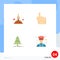 Flat Icon Pack of 4 Universal Symbols of best, forest, winner, point, x mas