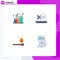 Flat Icon Pack of 4 Universal Symbols of businessman, fire, growth, audio editing software, estimation