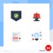 Flat Icon Pack of 4 Universal Symbols of check, pdf document, shield, food, idea