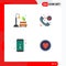 Flat Icon Pack of 4 Universal Symbols of city, information, park, emergency, achievement