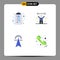 Flat Icon Pack of 4 Universal Symbols of clipboard, electric tower, tactics, fitness, power