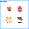 Flat Icon Pack of 4 Universal Symbols of gloves, nutrients capsules, repair, holiday, omega capsules
