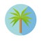 Flat Icon With Palm Tree Long Shadow