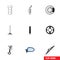 Flat Icon Parts Set Of Metal, Car Segment, Silencer And Other Vector Objects. Also Includes Disk, Pulley, Combustion