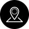 Flat icon of pin as a concept of location marking