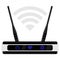 Flat icon router with wi fi symbol over it