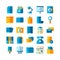 Flat icon set business document, paper company report