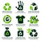 Flat icon set for eco friendly recycling