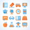 Flat icon set of education symbols