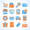 Flat icon set of shopping symbols