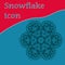 Flat icon snowflake-like vector design. Hand-made christmas element for party invitation.