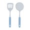 Flat icon spatula and slotted spoon