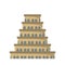 Flat icon of the tower of Babel.