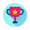Flat Icon Trophy. Single high quality flat symbol of winner for web design or mobile app.