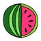 Flat icon watermelon and slice of watermelon
