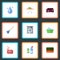 Flat Icons Aqua, Laundry, Sofa And Other Vector Elements. Set Of Hygiene Flat Icons