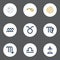 Flat Icons Augur, Horoscope, Water Bearer And Other Vector Elements. Set Of Astronomy Flat Icons Symbols Also Includes