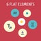 Flat Icons Augur, Twins, Earth Planet And Other Vector Elements.