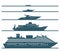 Flat icons of boats ranked by size.