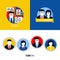 Flat icons of human resources, business partnership, teamwork