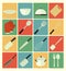 Flat icons kitchen set