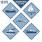 Flat icons of marine ships in lilac color