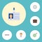 Flat Icons Portfolio, Goal, Employee And Other Vector Elements. Set Of Job Flat Icons Symbols Also Includes Id, Aim