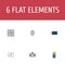 Flat Icons Scheme, Screen, Case And Other Vector Elements. Set Of Creative Flat Icons Symbols Also Includes Case, Easel