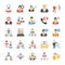 Flat Icons Set of Human Resource