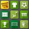 Flat icons set of soccer elements