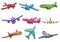 Flat icons set,transportation,Airplane,vector,illustrations on white background
