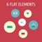 Flat Icons Shop, Cash, Shopping And Other Vector Elements. Set Of Store Flat Icons Symbols Also Includes Badge, Laptop