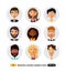 Flat icons users avatars office business people set