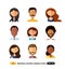 Flat icons users avatars office business people set